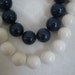 Two Graduated Beaded Necklaces, Navy Blue and White