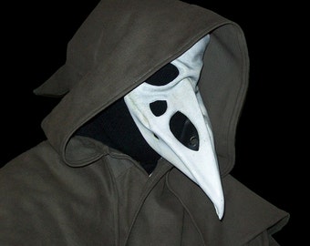 raven skull leather mask