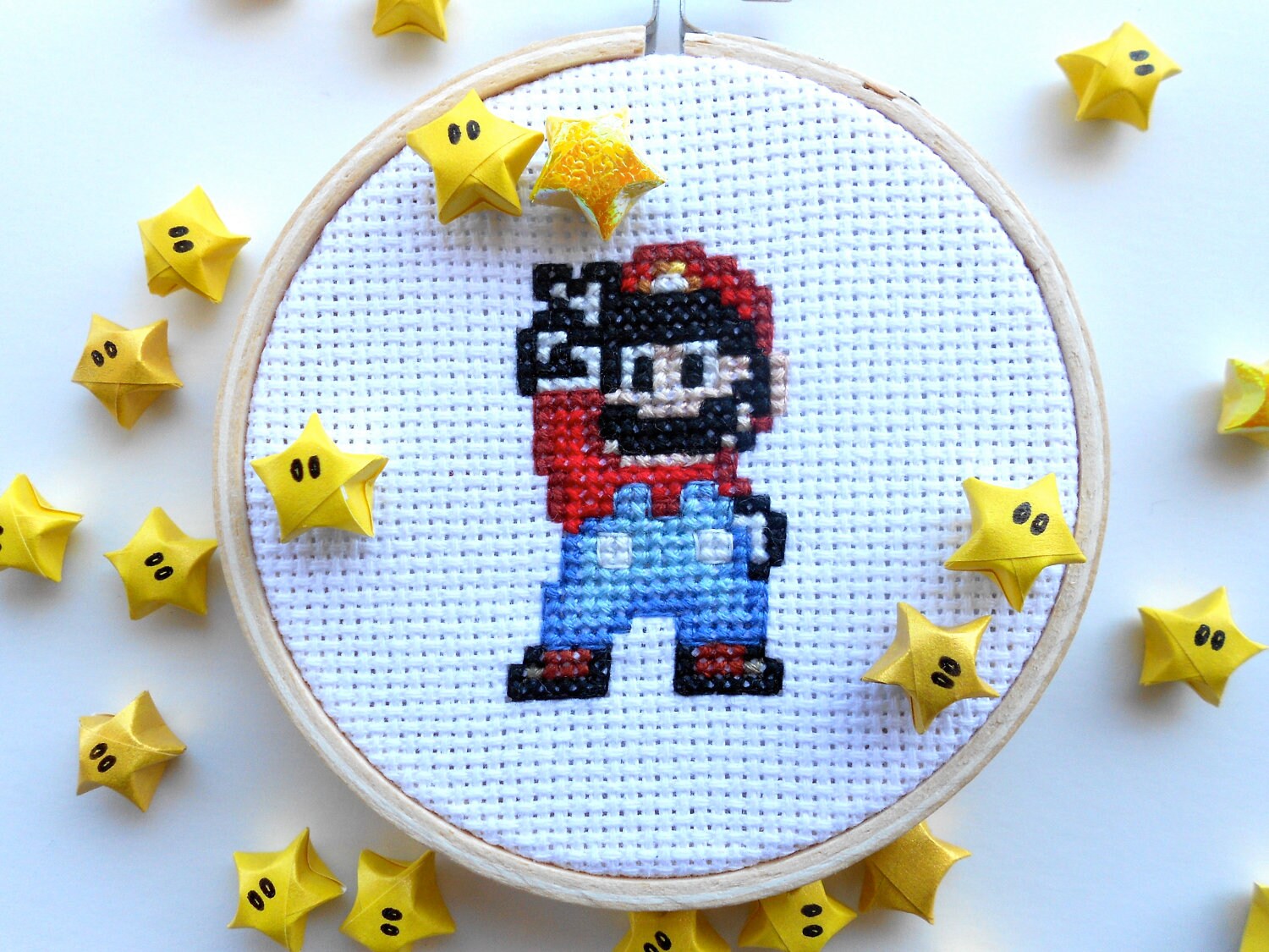 Mario Peace Sign Mini Cross Stitch by LigiaClaudia on Etsy