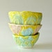 Pinch Pot Nesting Bowl set in yellow, turquoise and pink