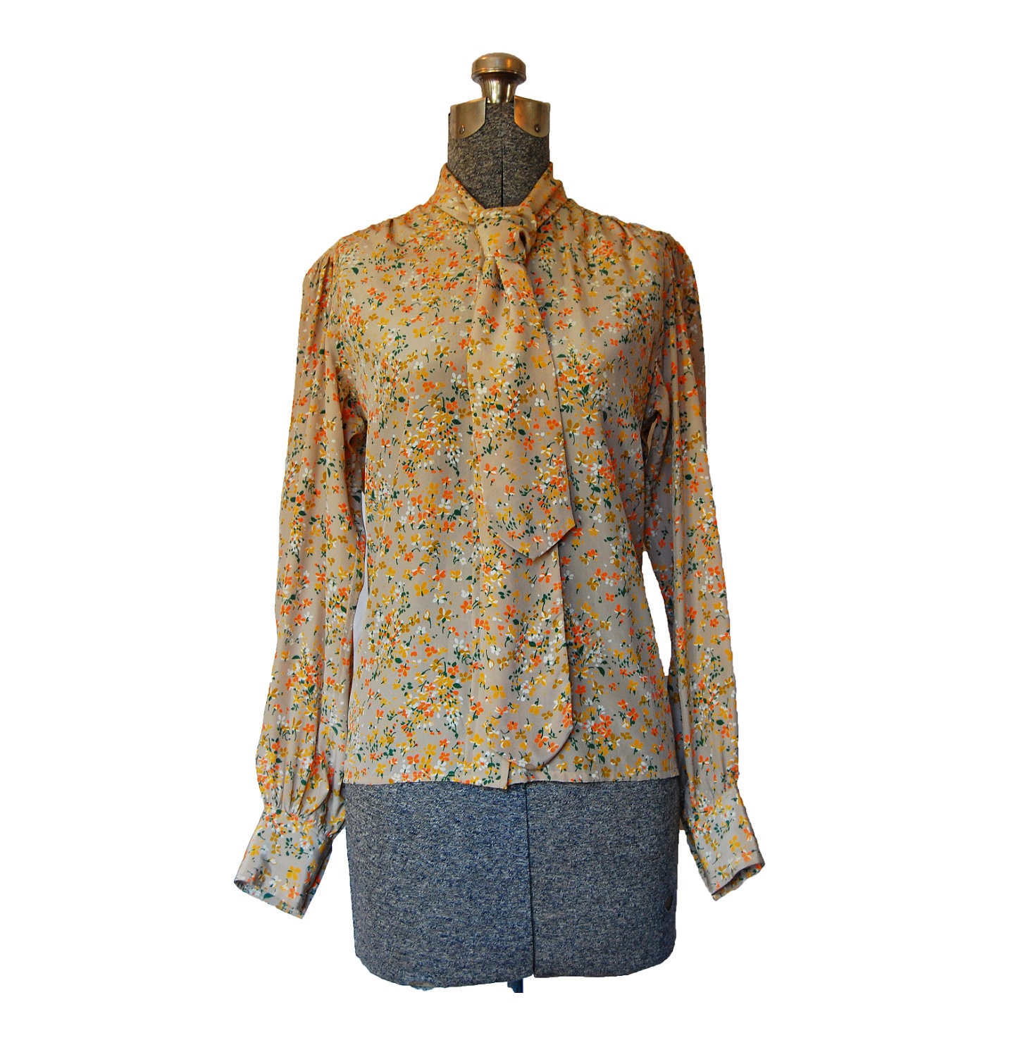 YVES Saint LAURENT 1970s Blouse YSL 70s Vintage Rive Gauche