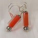 Red Glass Earrings, 1 inch (2.5cm) Drop Earrings, Furnace Glass Earrings, Tomato Red Earrings, Red Jewelry, Furnace Glass Jewelry
