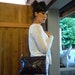 Vintage Eelskin Eel skin and Leather Brown Crossbody Bag or Clutch Purse made in Canada