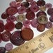 Cool Deep Wine Button OOAK Mix- Shades of Plum-Pink & gray- 38 Plastic 5/8" to 1 1/8" (24L to 45L 15mm to 28mm) - Scrapbooking all crafts