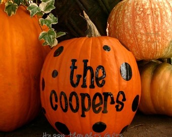Pumpkin name - Pumpkin monogram - Halloween Decor - Pumpkin Decal - Personalized Pumpkin - Halloween Decoration - Pumpkin Decal