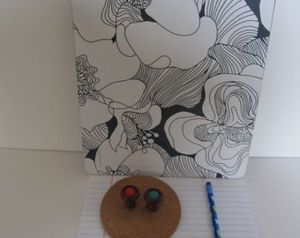 SALE, SALE, SALE! Desk Set--Lg. Decorative Clipboard--Blue and White Floral--Blue Plume