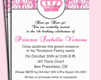 Items similar to Princess Invitation Printable or Printed with FREE