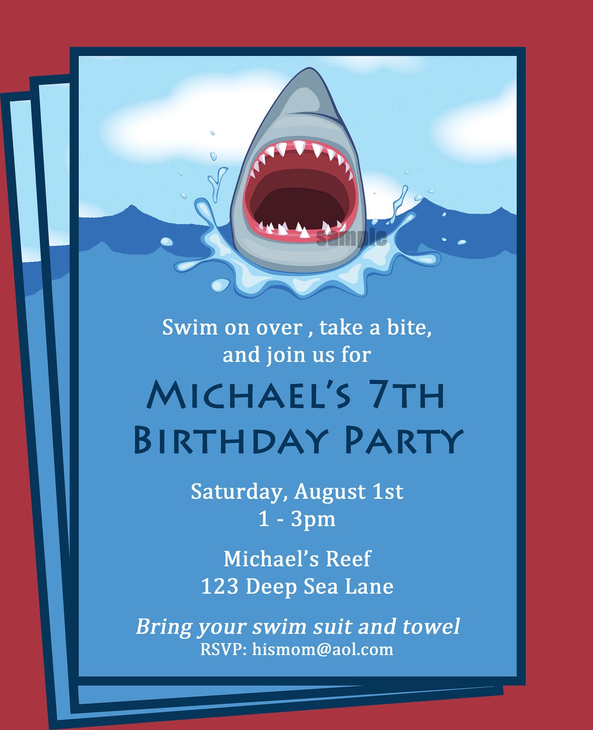 Boys Pool Party Invitations 10