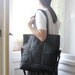 20% OFF Genuine Leather Patchwork Tote Bag BIG in Black, oliv cotton lining, W38H38D7cm, leather shopper, crossbody bag, shoulder bag