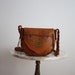 Leather Bag - Brown Tan Flowers Guitar HARD ROCK Cafe - 1980s VINTAGE
