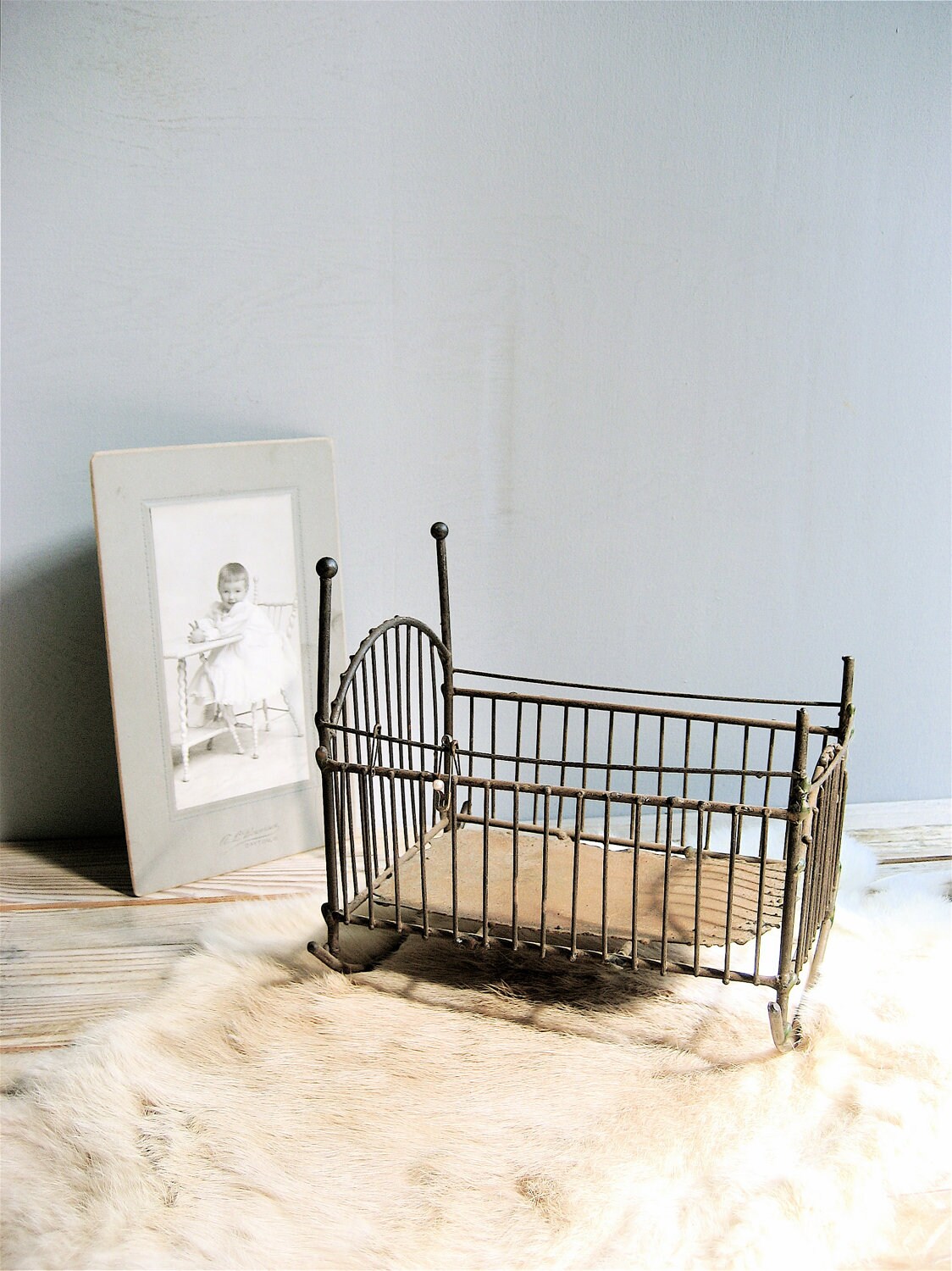 Vintage Metal Baby Cradle