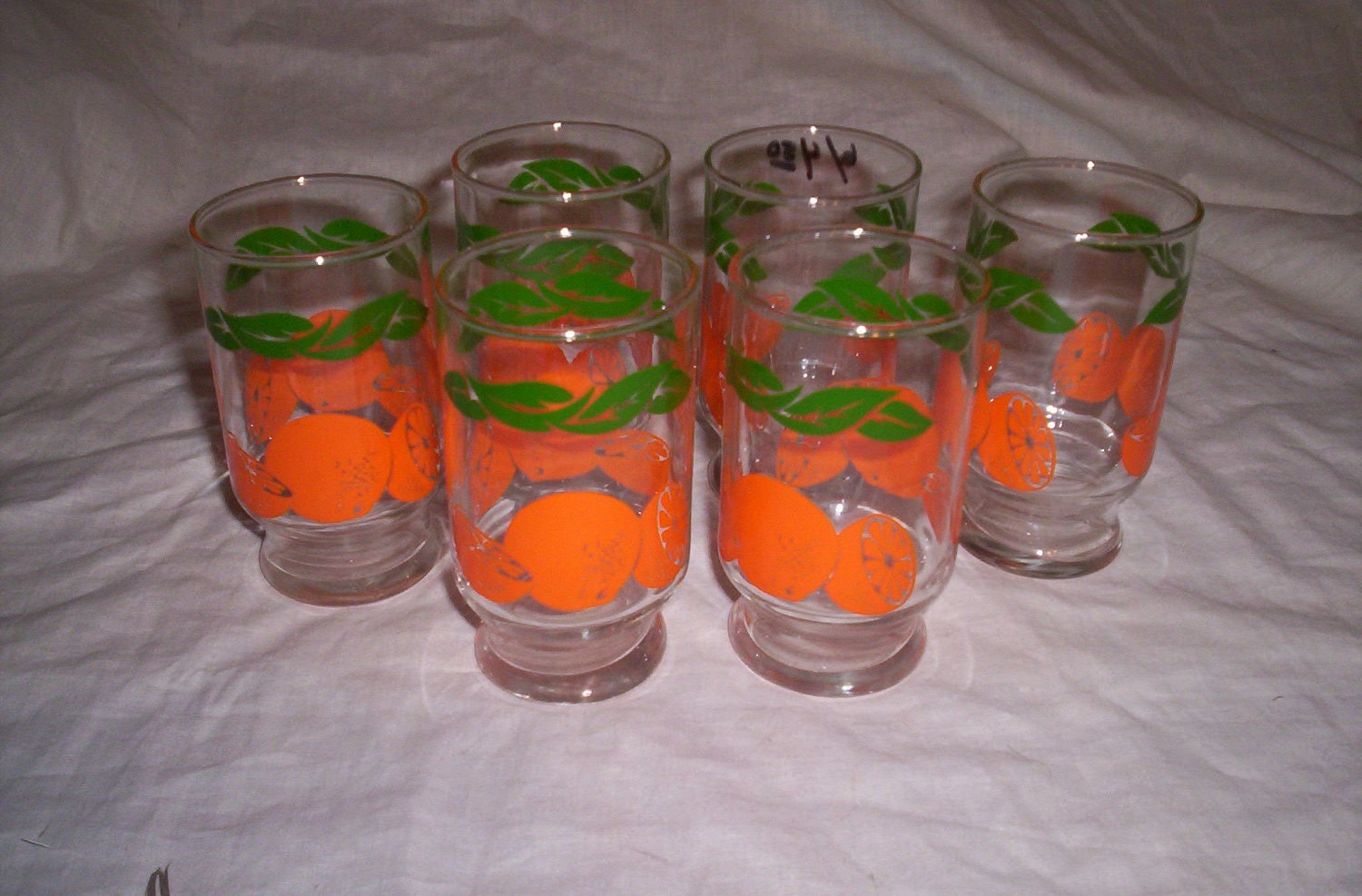 Vintage Orange Juice Glasses 84
