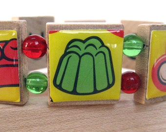 Candy Lovers Unite... Custom Scrabble Bracelet Made from Your Favorite Candy Wrapper or Box