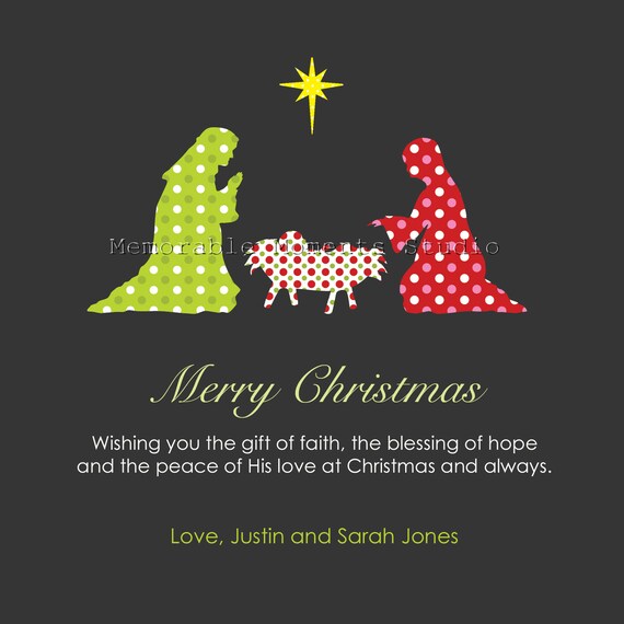 PRINTABLE CHRISTMAS CARD Modern Nativity by MemorableMomentsSt