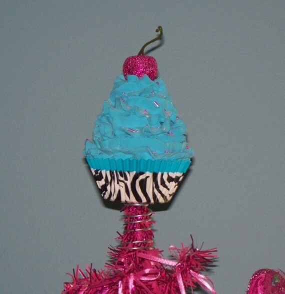 original fake cupcake tree topper zebra by original fake cupcake tree topper zebra by