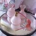 Set of Three Vintage Pale Pink Vanity Perfume Bottles - Bathroom Decor