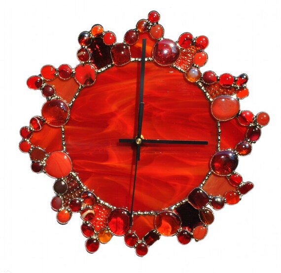 Items similar to Large Ruby Red Clock on Etsy