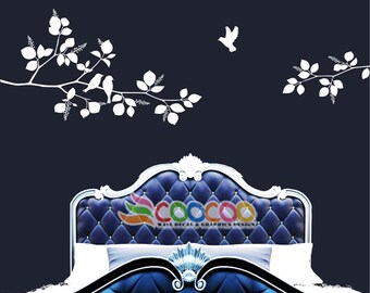 Wall Decal, wall Stickers ,Tree Wall Decals ,Wall decals, Nursery wall decal, Removable: DC0126412. Single colors Branches and birds 52"