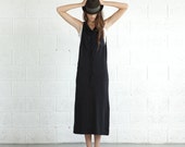 Drawstring maxi dress , Knit Maxi Dress,Black