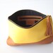 Colorblock Leather Tassle Clutch in Yellow and Tan- SALE