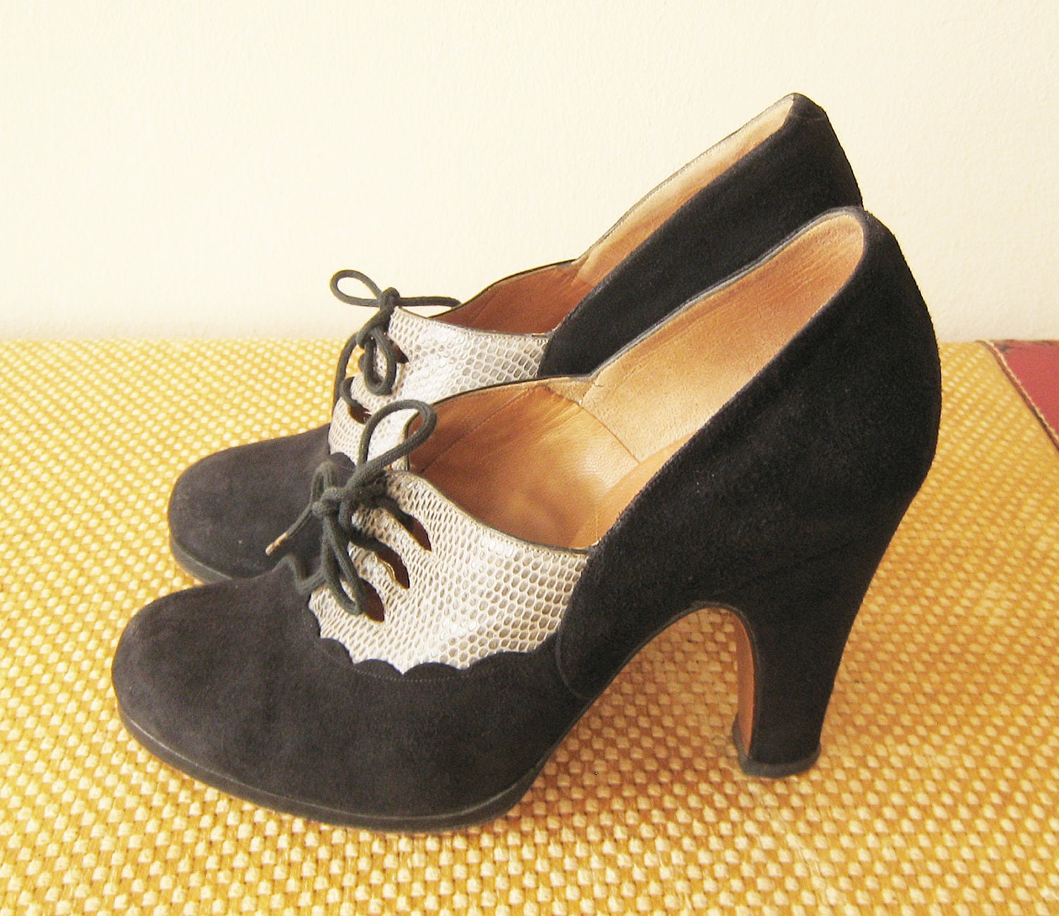 black lace up suede shoes