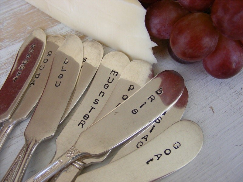 Cheese Markers Cheese Knives Holiday Knives by BabyPuppyDesigns