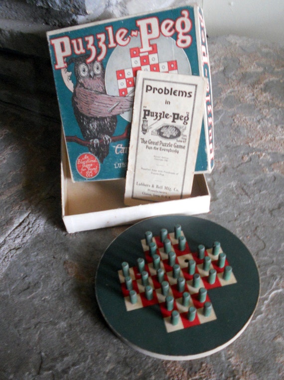 Vintage Puzzle Peg Game by MonardaVintage on Etsy