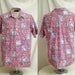 1960s Vintage Mans Fish Print Hawaiian Cotton Shirt XL 50 chest