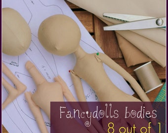 Cloth Doll Sewing Pattern & Tutorial Fancydolls bodies PDF 8 out of 1 DIY