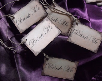 DrINk Me TAgS Set of 12 made to order