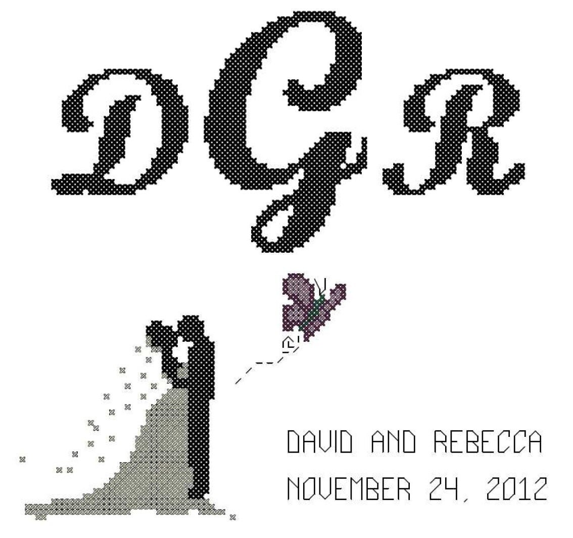 Ring Bearer Pillow Topper Cross Stitch Pattern Bride and