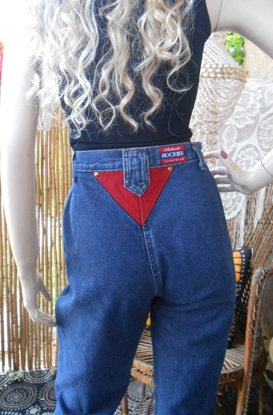 Vintage 80's Rockies High Waisted Blue & by GypsysTreasureCove