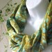 Tribal Batik Infinity Scarf in Turquoise and Mustard Gold Cotton Batik Circle Scarf Handmade Fashion by Thimbledoodle