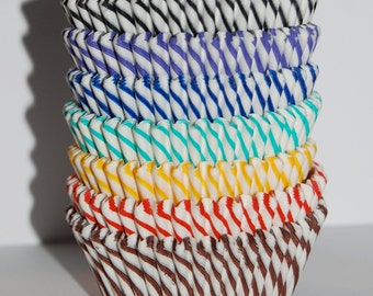 Cupcake liners - 50 count stripes baking cups muffin cups cup cake grease proof standard size - You Pick Colors
