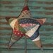 Primitive Hanging Star Large Scrappy Crazy Quilt