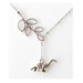 silver lariat necklace dinosaur, leaf lariat necklace dinosaur necklace dino, antique silver necklace branch animal necklace jewelry
