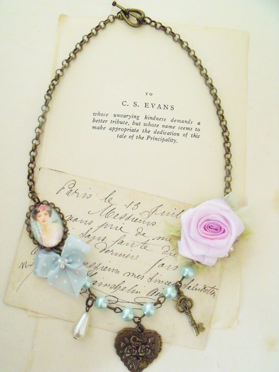 items similar to romantic charm necklace shabby chic items similar to romantic charm necklace shabby chic