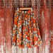Vintage Abstract Floral Print Skirt