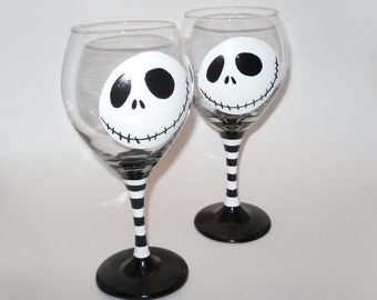 Jack and Sally Shot Glasses Set of 2 Nightmare Before