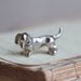 Tiny Lead Figurine - Silver Sausage Dog Miniature