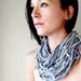 Closeout Sale - Statement Scarf Necklace - Womens Eco Friendly Cotton Jersey Heather Gray Scarf Necklace - Upcycled