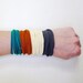 Fabric Bracelet Cuff - Upcycled Cotton Jersey - Burnt Orange, Sea Green, Buttercream, Gray