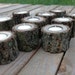 10 Wood Log Tea Light Candle Holders for Woodland Wedding. Black Walnut. All Natural. Rustic. 7 Hour Tea Light Candles Included.