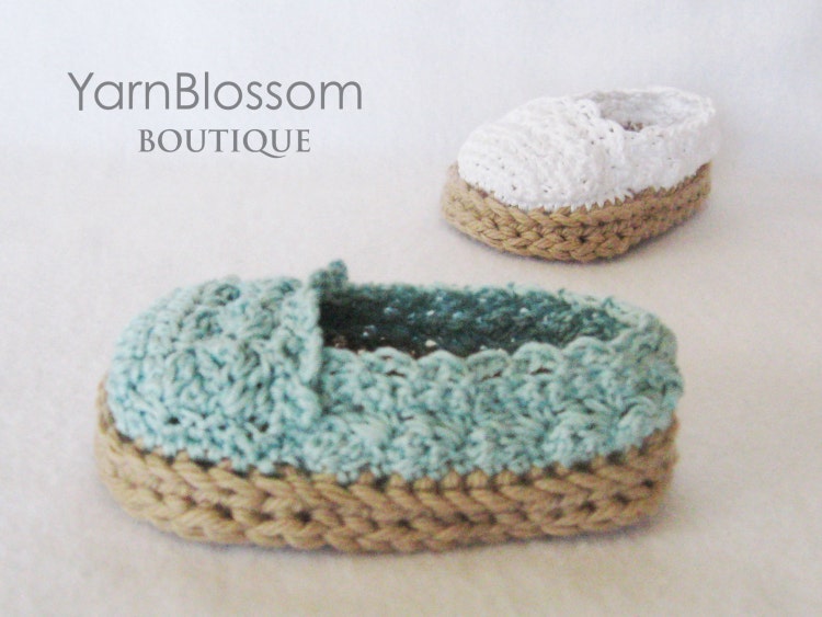 CROCHET PATTERN for Baby Girl Espadrille by YarnBlossomBoutique