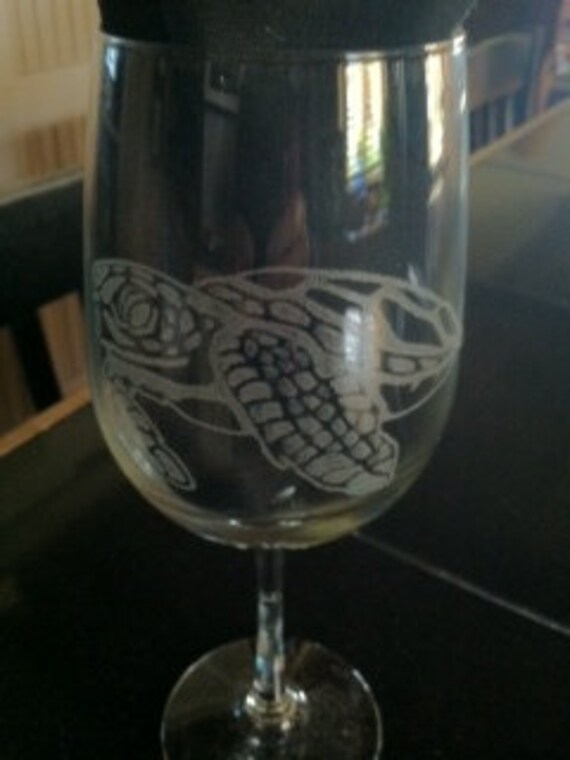 Sea Turtle Etched Glassware