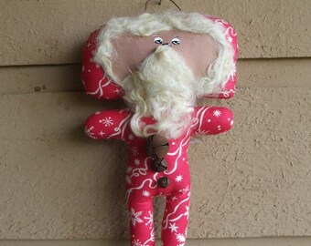 Santa Primitive Cloth Doll Christmas Ornie