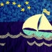 folk quilt, applique quilt, sailboat quilt, whimsical quilt