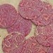 Etched Brass Round Disks, Dusty Rose Plumeria, 20mm, 1 Pair
