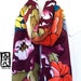 Silk Scarf Handmade. Autumnal Warmth. Hand Painted Japanese Silk Scarf Floral. Luxury Silk Satin. Silk Scarves Takuyo. Approx 14x70 in.