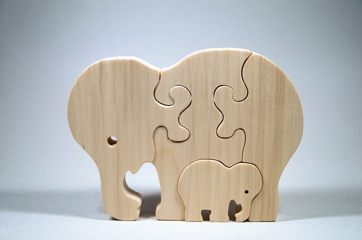 Elephant Puzzle Wood Baby Elephant Eco Friendly and Green for